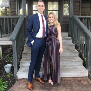 Long jumpsuit from Anthropologie - great for fall wedding guest!